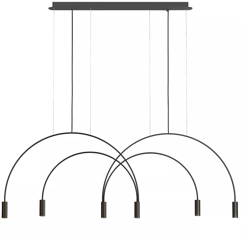 Volta L92S.2T-W Hanglamp, Zwart / Zwart / Zwart