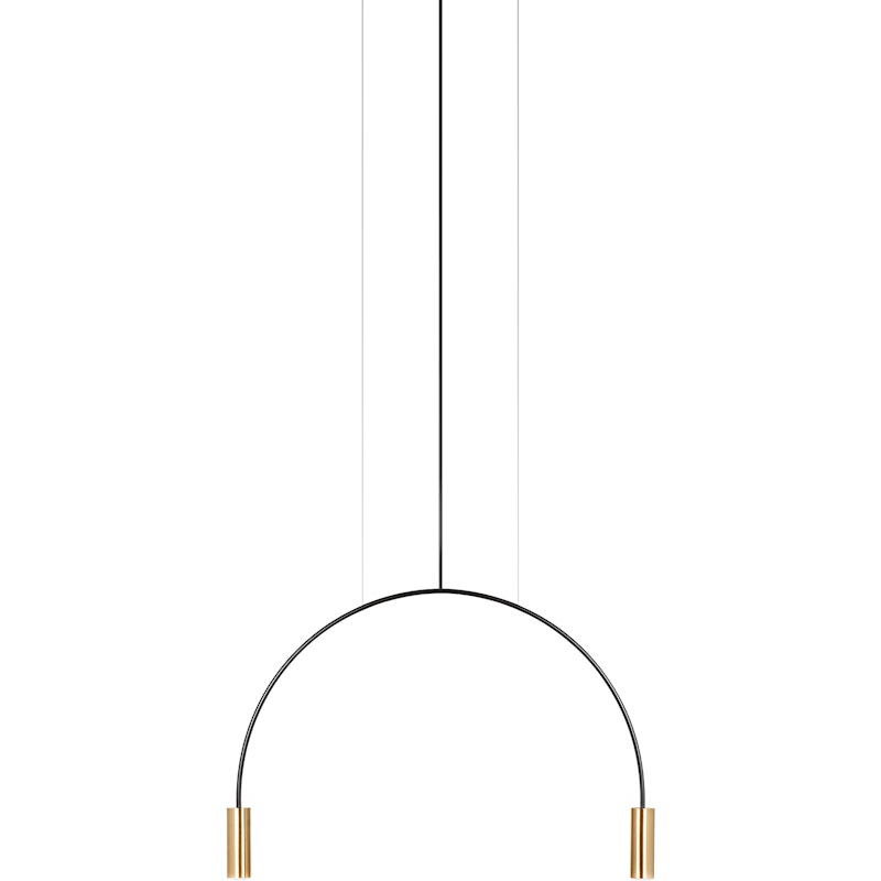 Volta T-3535-W Hanglamp, Zwart / Satijn Goud / Zwart