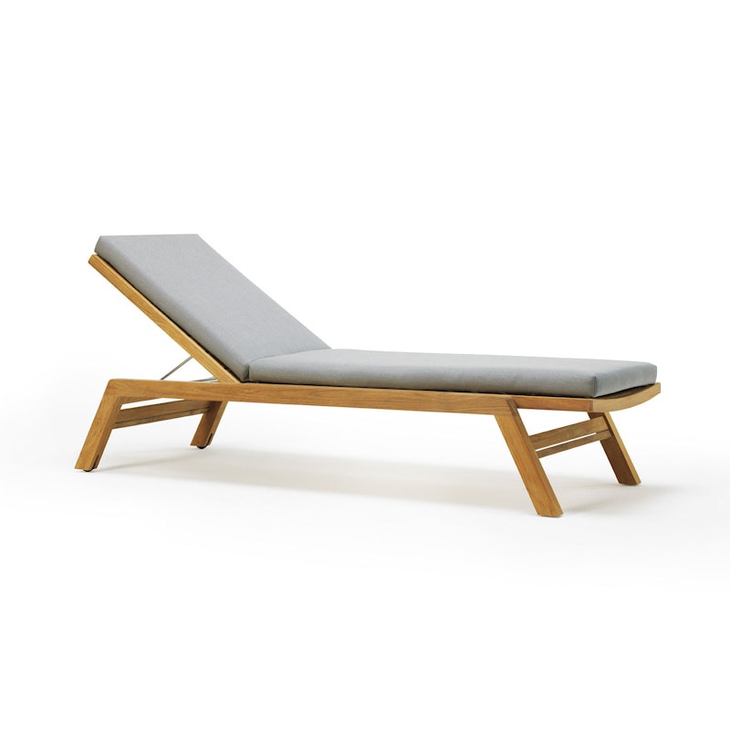 Costes Ligbed met Kussen, Teak / Nature Grey