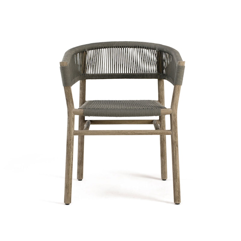 Kilt Dining Fauteuil, Pickled Teak / Donkergrijs