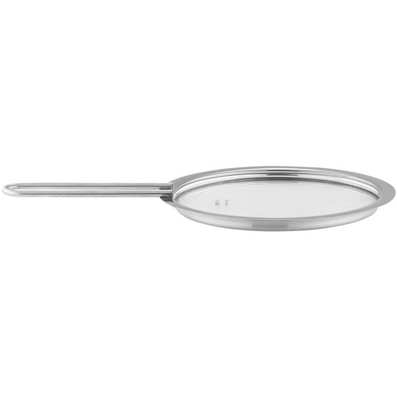 Glazen Deksel Geborsteld Staal, 13 cm