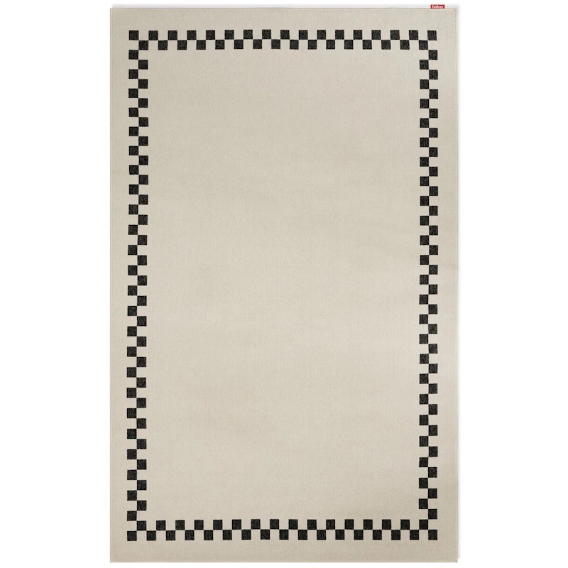 Carpretty Grand Check Border Vloerkleed, Antraciet / Creme