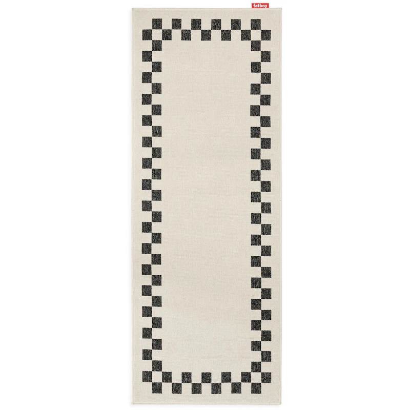 Carpretty Catwalk Check Border Vloerkleed, Antraciet / Creme