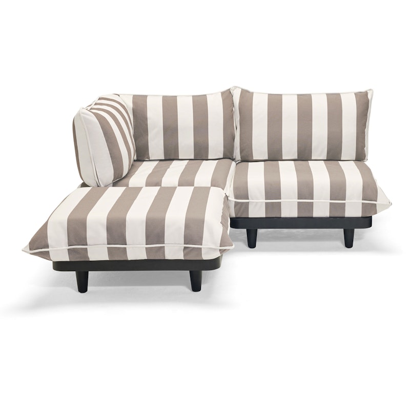 Paletti Modulaire Bank 2-zits Met Chaise Longue, Stripe Cacao (Left)