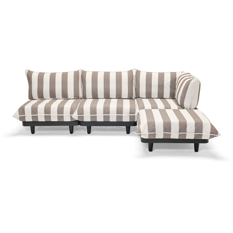 Paletti Modulaire Bank 3-zits Met Chaise Longue, Stripe Cacao (Right)