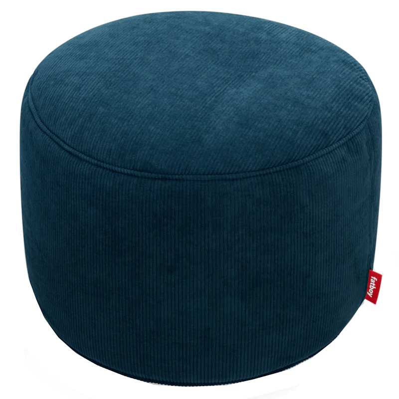 Recycled Point Cord Poef Ø50 cm, Deep Blue