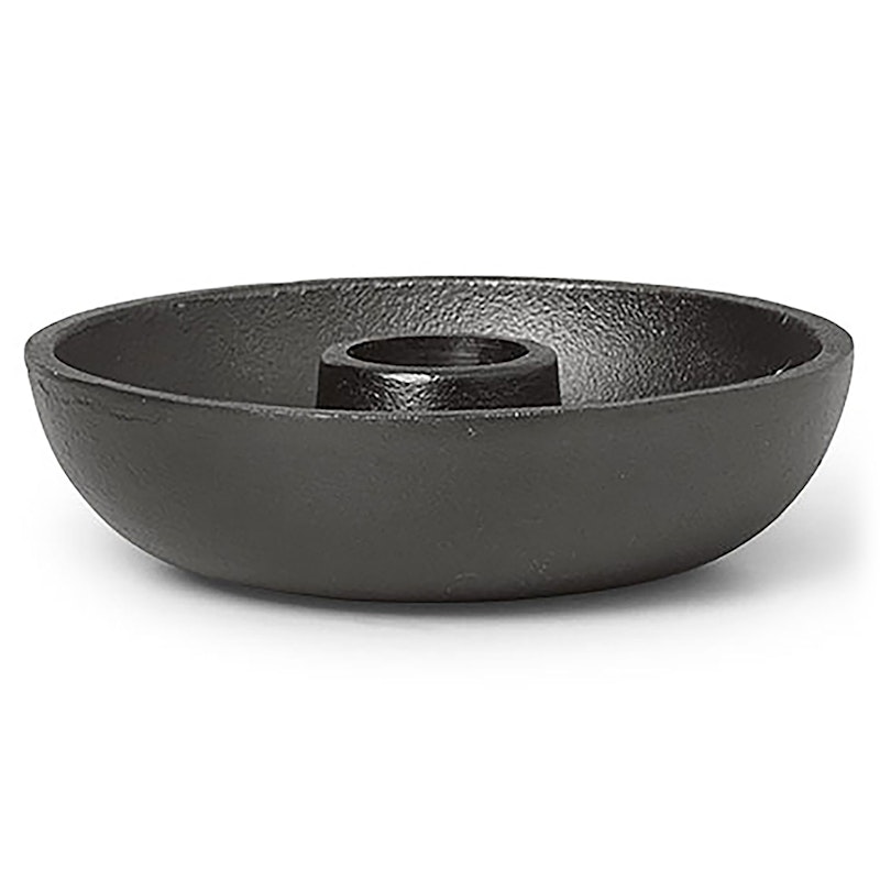 Bowl Single Kandelaar Ø10 cm, Zwart Aluminium