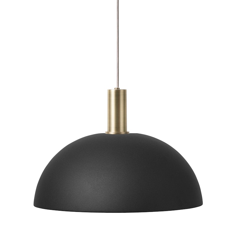 Dome Pendant light Low, Black/Brass