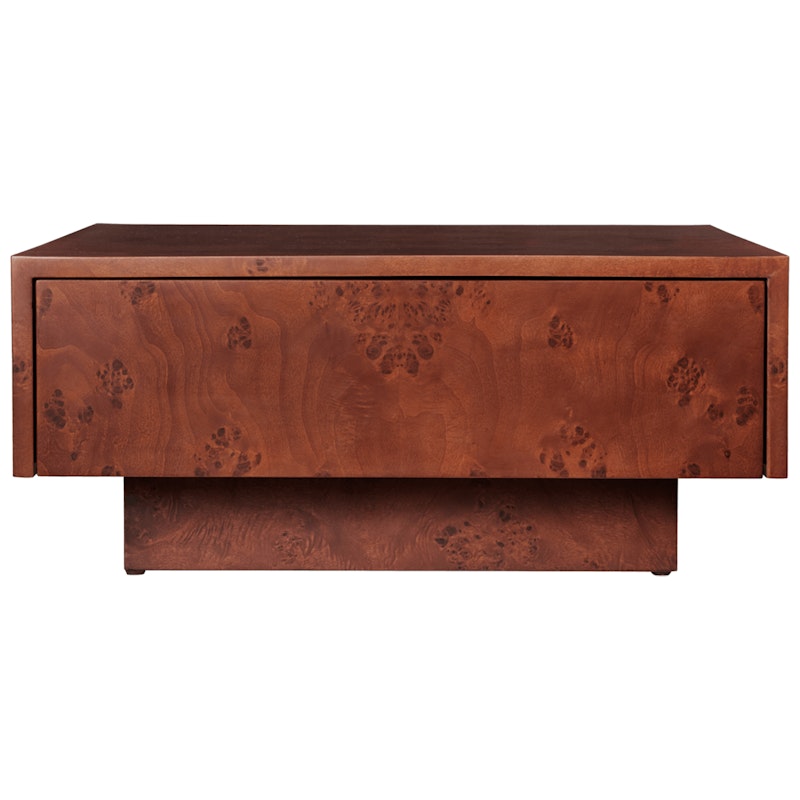 Burl Salontafel Met Opslag 70x70 cm, Donker gekleurd Kreupelhout