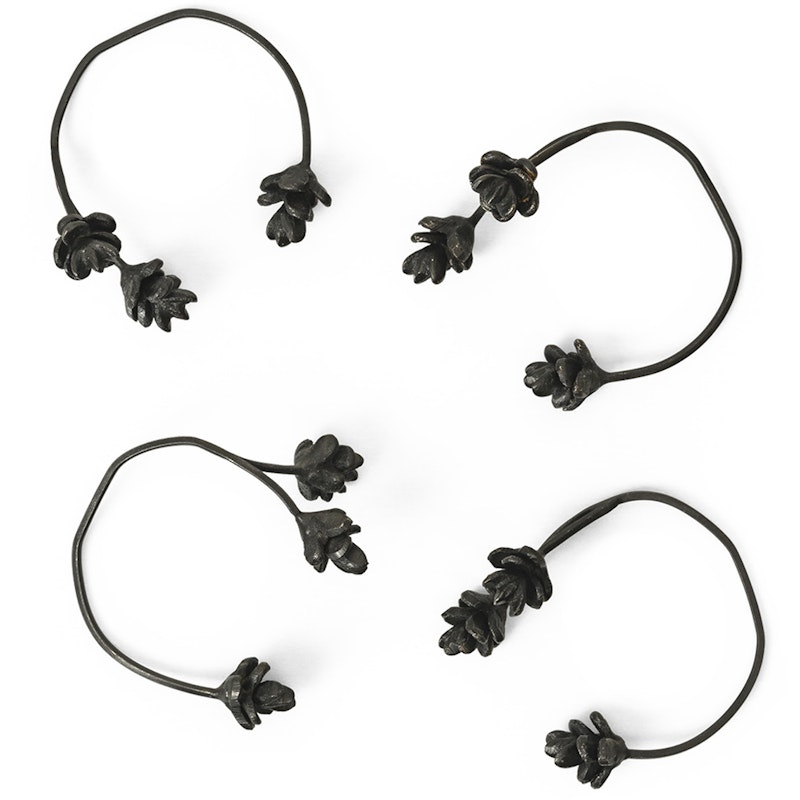 Forest Servetring Pak van 4, Zwart Messing