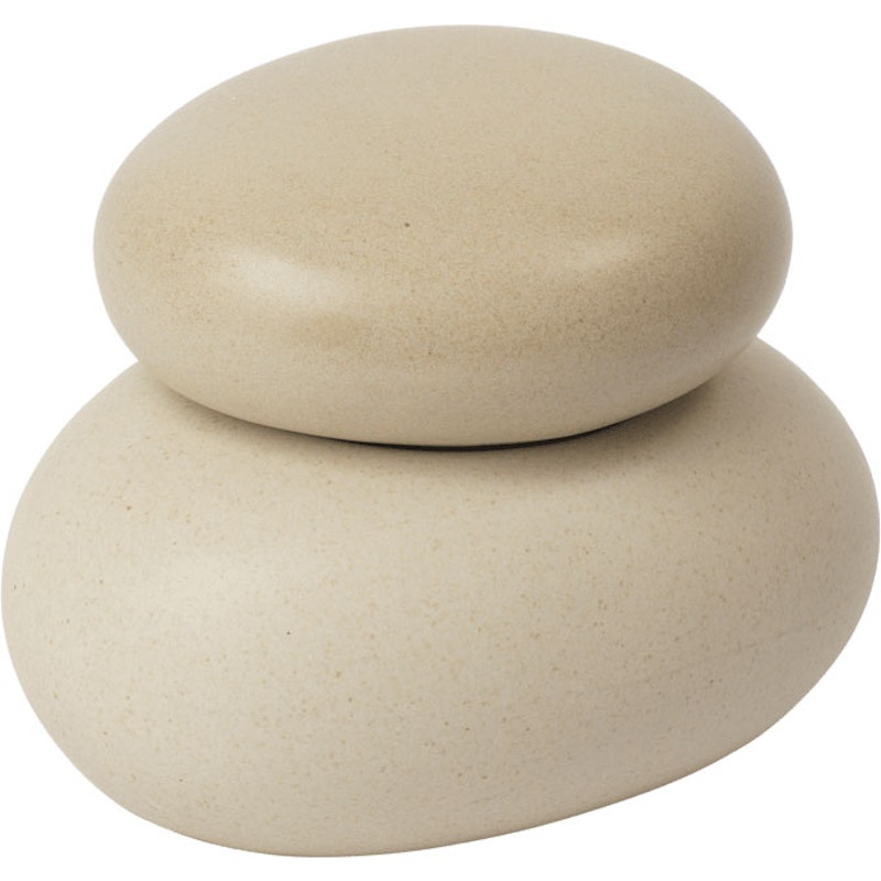 Pebble Doos Crèmekleurig / Zand, 8 cm