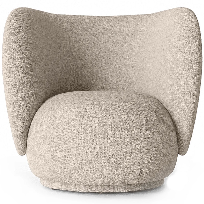 Rico Wool Bouclé Loungestoel, Naturel