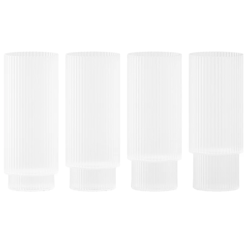 Ripple Longdrinkglas Pak van 4, Frosted