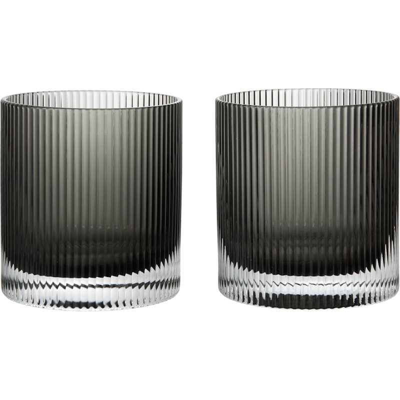 Ripple Drinkglas Pak van 2, Smoked Grey