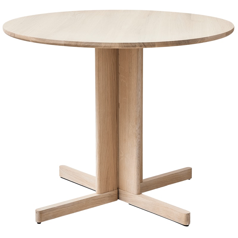 Trefoil Tafel 90 cm, Wit Geolied Eiken