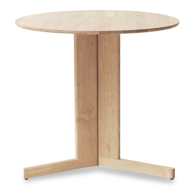 Trefoil Tafel 75 cm, Wit Geolied Eiken