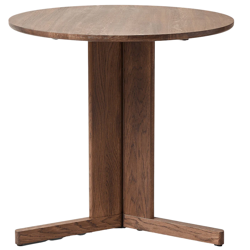 Trefoil Tafel 75 cm, Gerookt Eiken