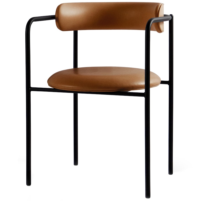 FF Fauteuil, Cognac Leer / Zwart