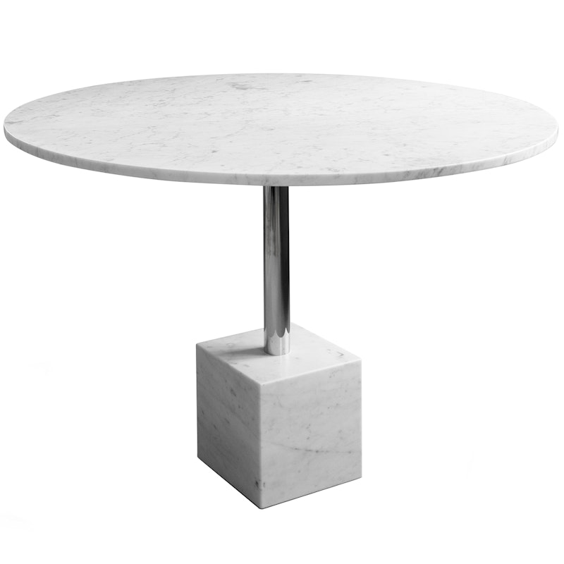 Knockout Eettafel Ø110 cm, Wit Marmer