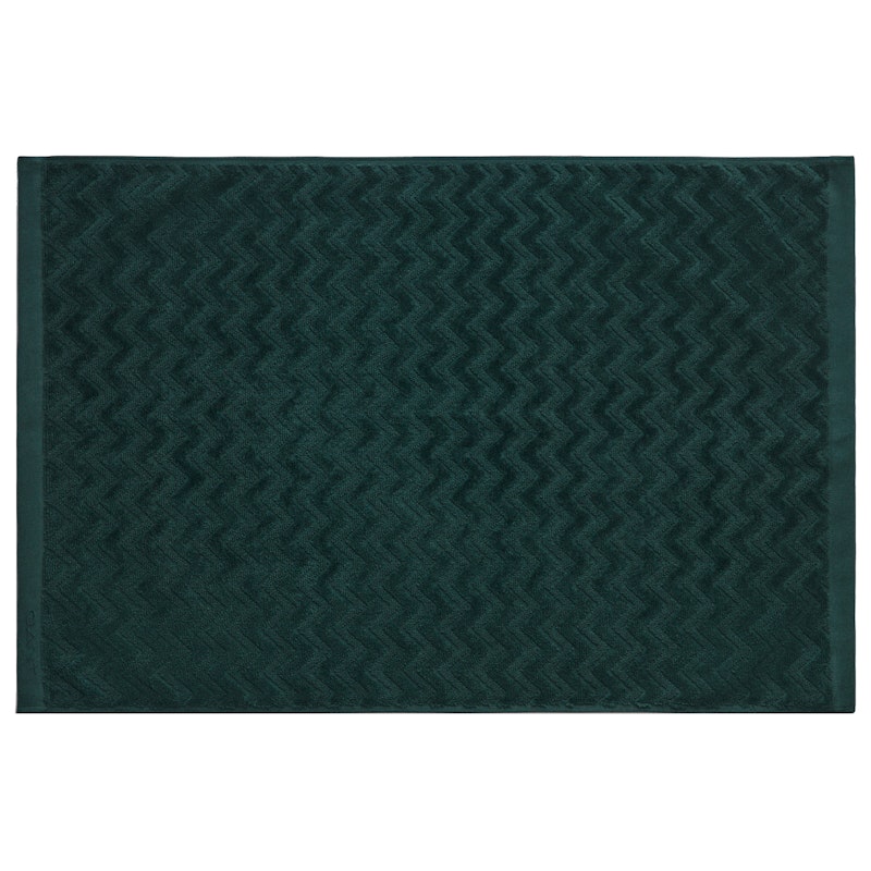 Jacquard Herringbone Badmat 60x90 cm, Tartan Green