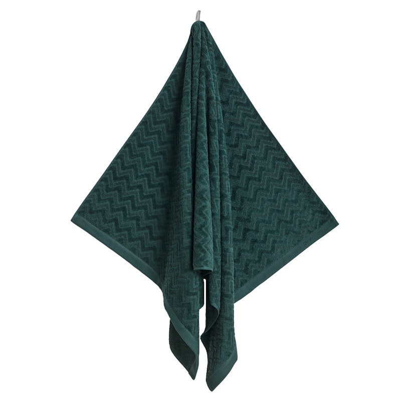 Jacquard Herringbone Handdoek 50x70 cm, Tartan Green