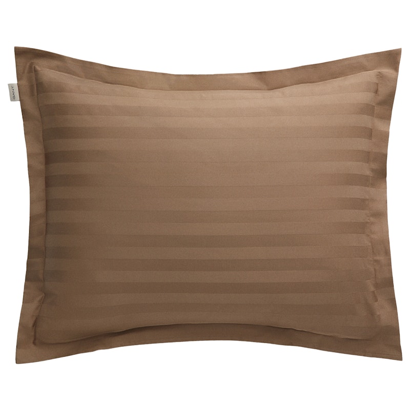 Sateen Stripe Kussensloop 50x60 cm, Taupe Beige