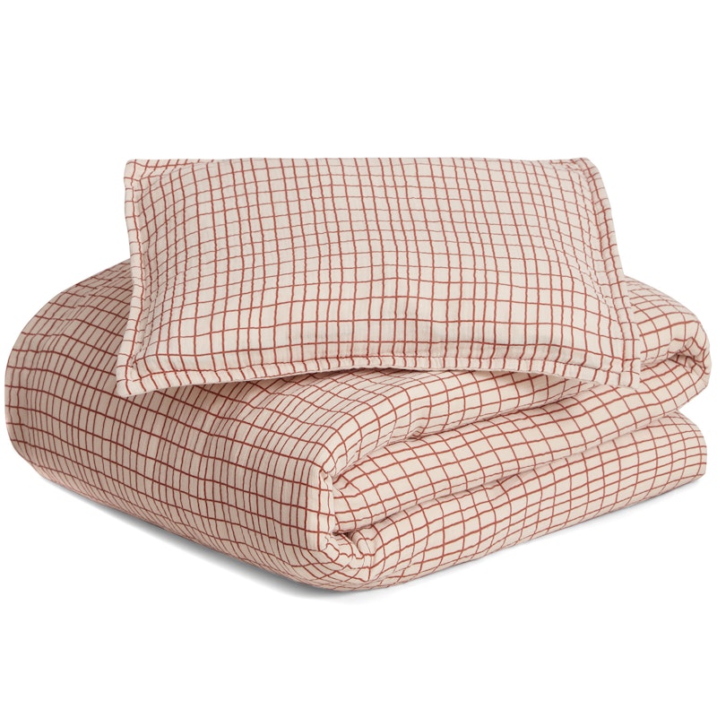 Checks Rust Dekbedset Neteldoek Wieg, 70x80 cm / 28x35 cm