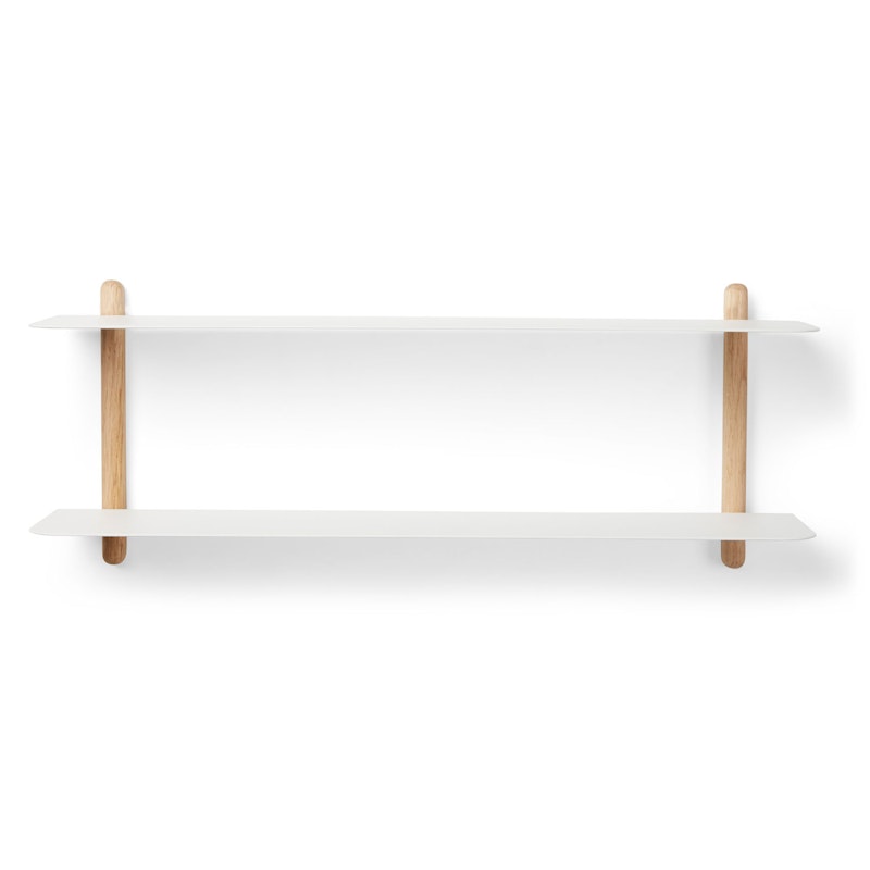 Nivo Wandplank F, Licht Eiken / Wit