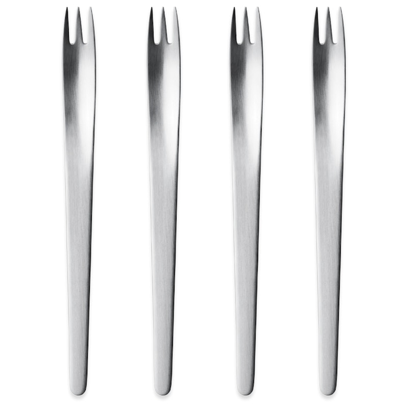 Arne Jacobsen Cakevork Pak van 4, Roestvrij Staal