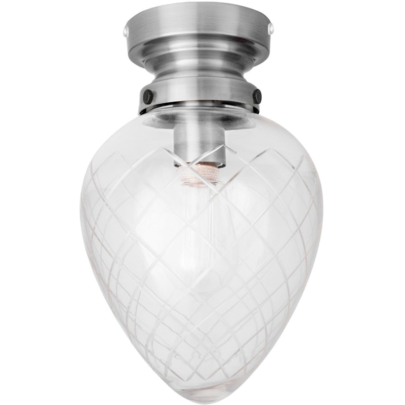 Juni Wand-/Plafondlamp, Staal / Doorzichtig