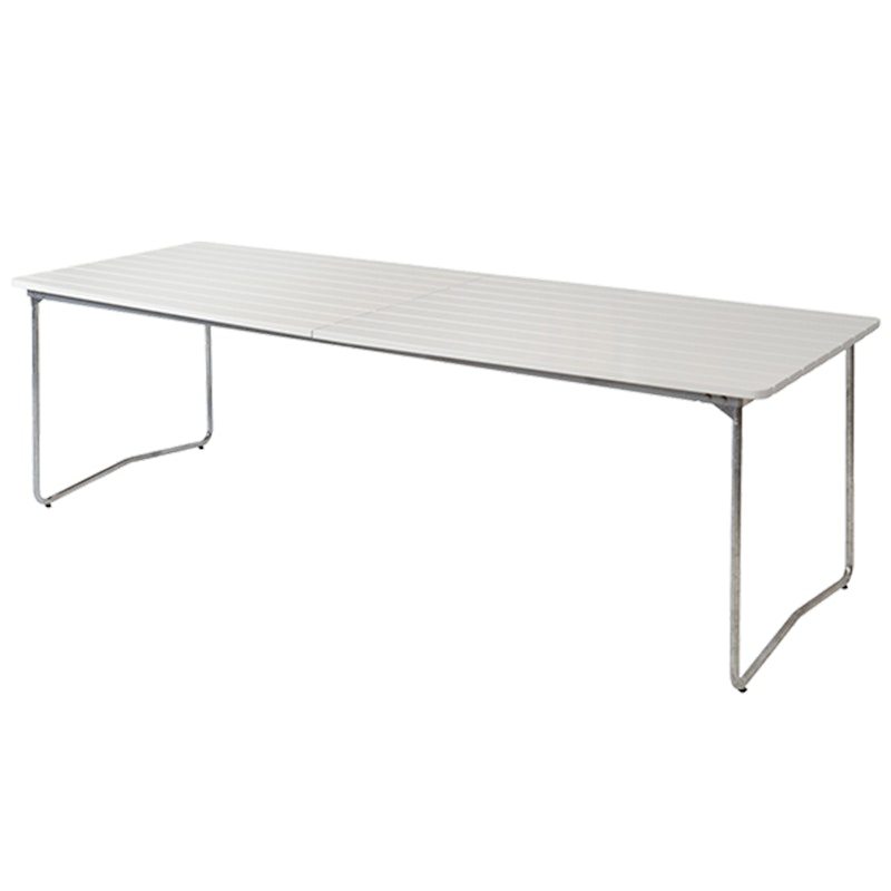 B31 Tafel 92x230 cm, Wit Gelakt Eiken / Thermisch Verzinkt Staal