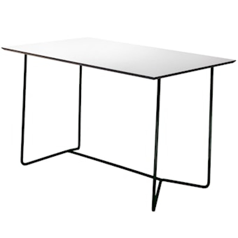 High Tech Tafel 70x100 cm, Wit Laminaat / Zwart