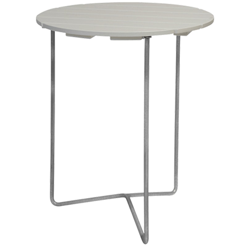 6B Tafel Ø60 cm, Wit Gelakt Eiken / Thermisch Verzinkt Staal