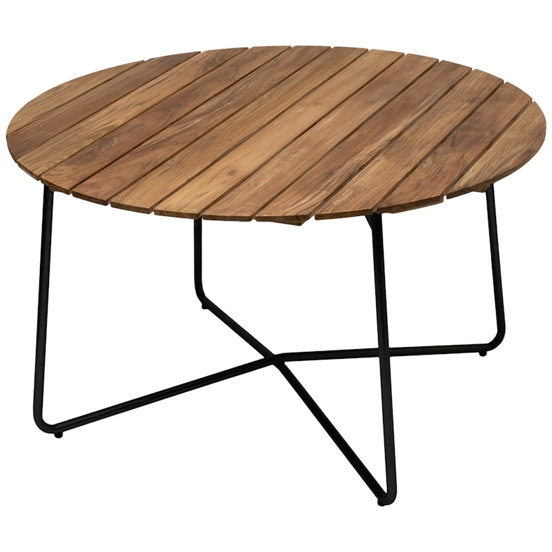 9A Tafel Ø100 cm, Onbehandeld Teakhout / Zwart