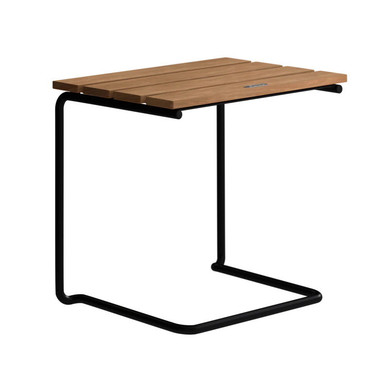 Voetenbank A3, Onbewerkt Teak / Zwart