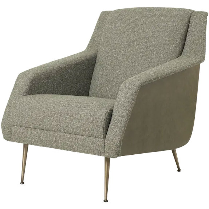 CDC.1 Loungestoel, Around Bouclé Dedar 141 / Antiek Messing Voetstuk