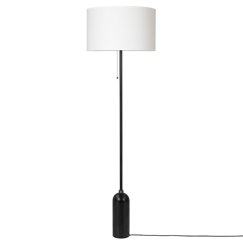 Gravity Vloerlamp, Zwart Staal / Wit