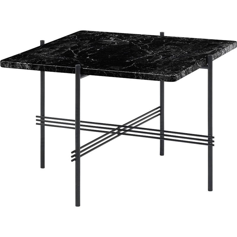 TS Salontafel 55x55 cm, Zwart / Zwart Marmer