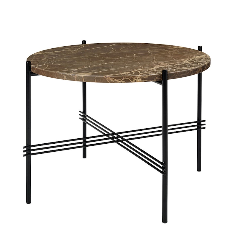 TS Salontafel 55 cm, Zwart / Bruin Emperador-marmer