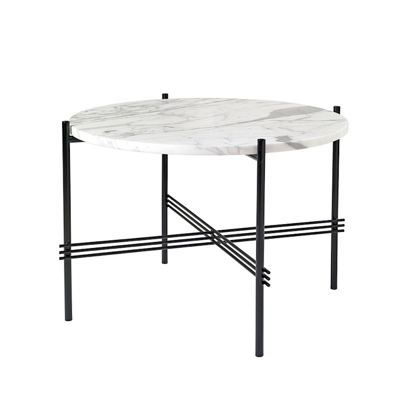 TS Salontafel 55 cm, Zwart / Wit Carrara marmer