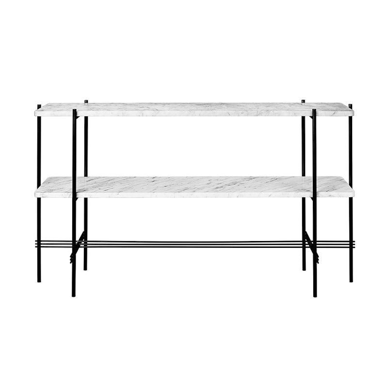 Ts Console 2 Racks, Black/White Marble