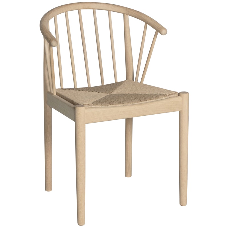 Lindeberg Stoel, Wit Geolied Eiken / Rieten Stoel