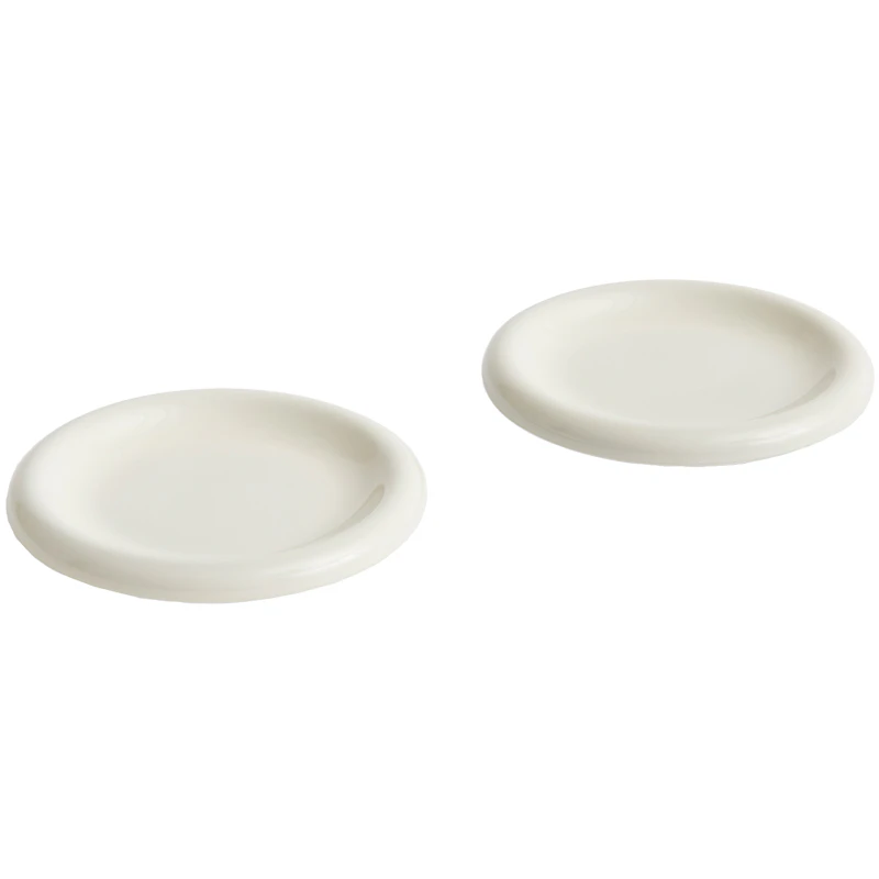 Barro Plate Set of 2 Ø18 cm, Gebroken Wit