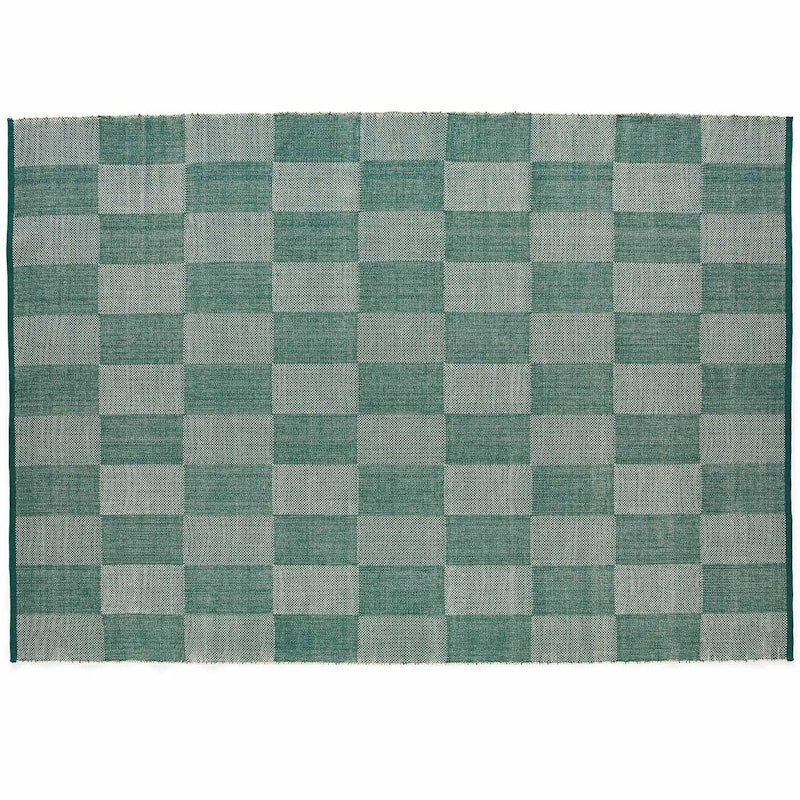 Check Wollen Vloerkleed 170x240 cm, Groen