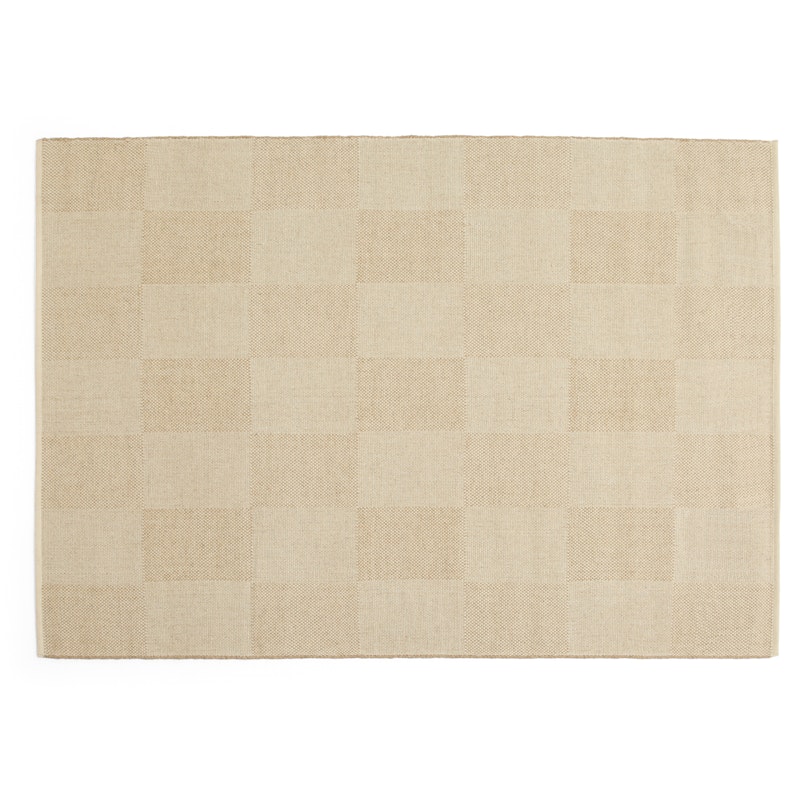 Check Wollen Vloerkleed 140x200 cm, Zand