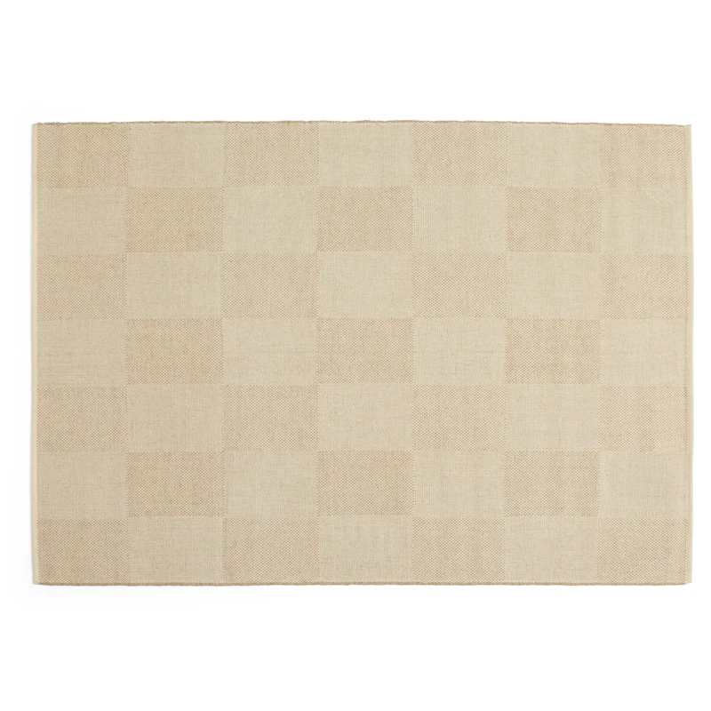 Check Wollen Vloerkleed 140x200 cm, Zand