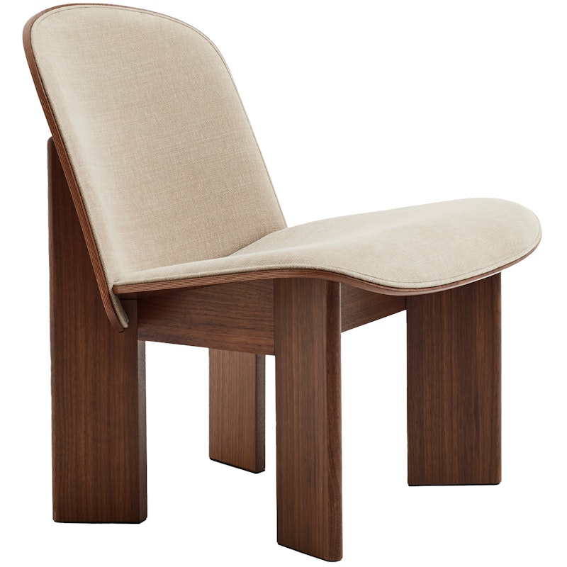 Chisel Loungestoel met Gestoffeerde Voorkant, Walnoot / Linara 216