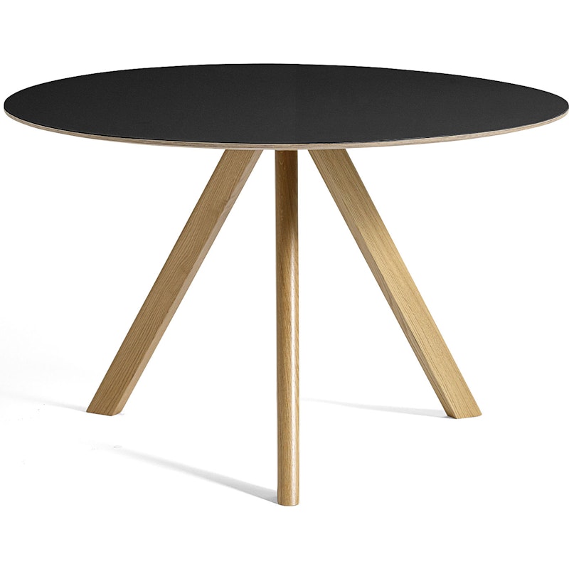 CPH 20 2.0 Tafel Ø120 cm, Gelakt op waterbasis Eiken / Zwart