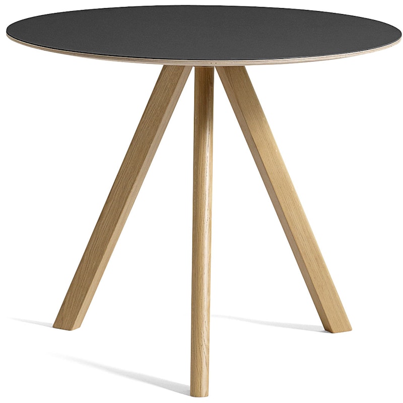 CPH 20 2.0 Tafel Ø90 cm, Gelakt op waterbasis Eiken / Zwart