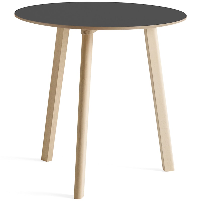 CPH Deux 220 2.0 Tafel Ø75 cm, Stone Grey / Onbehandelde Beuk